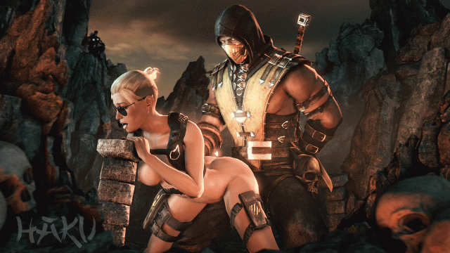 cassie cage+scorpion (mortal kombat)