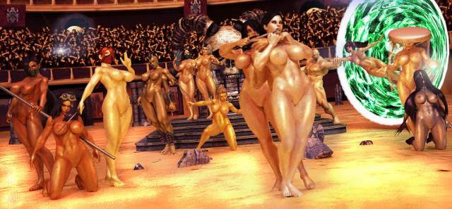 ashrah+black orchid+hisako (killer instinct)+jade (mortal kombat)+kitana+maya+mileena+sadira (killer instinct)+sheeva+sindel+skarlet